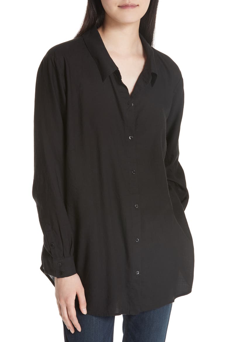 Tencel® Lyocell Shirt, Main, color, BLACK