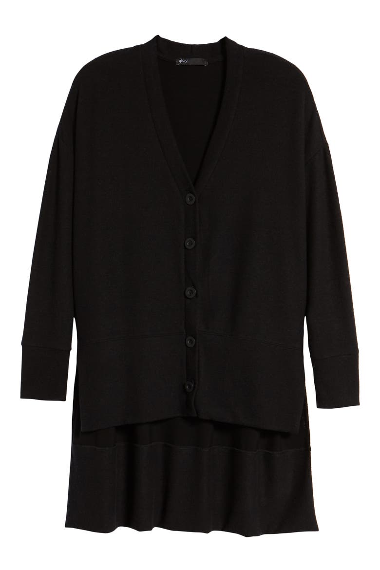 High/Low Easy Cardigan, Alternate, color, BLACK