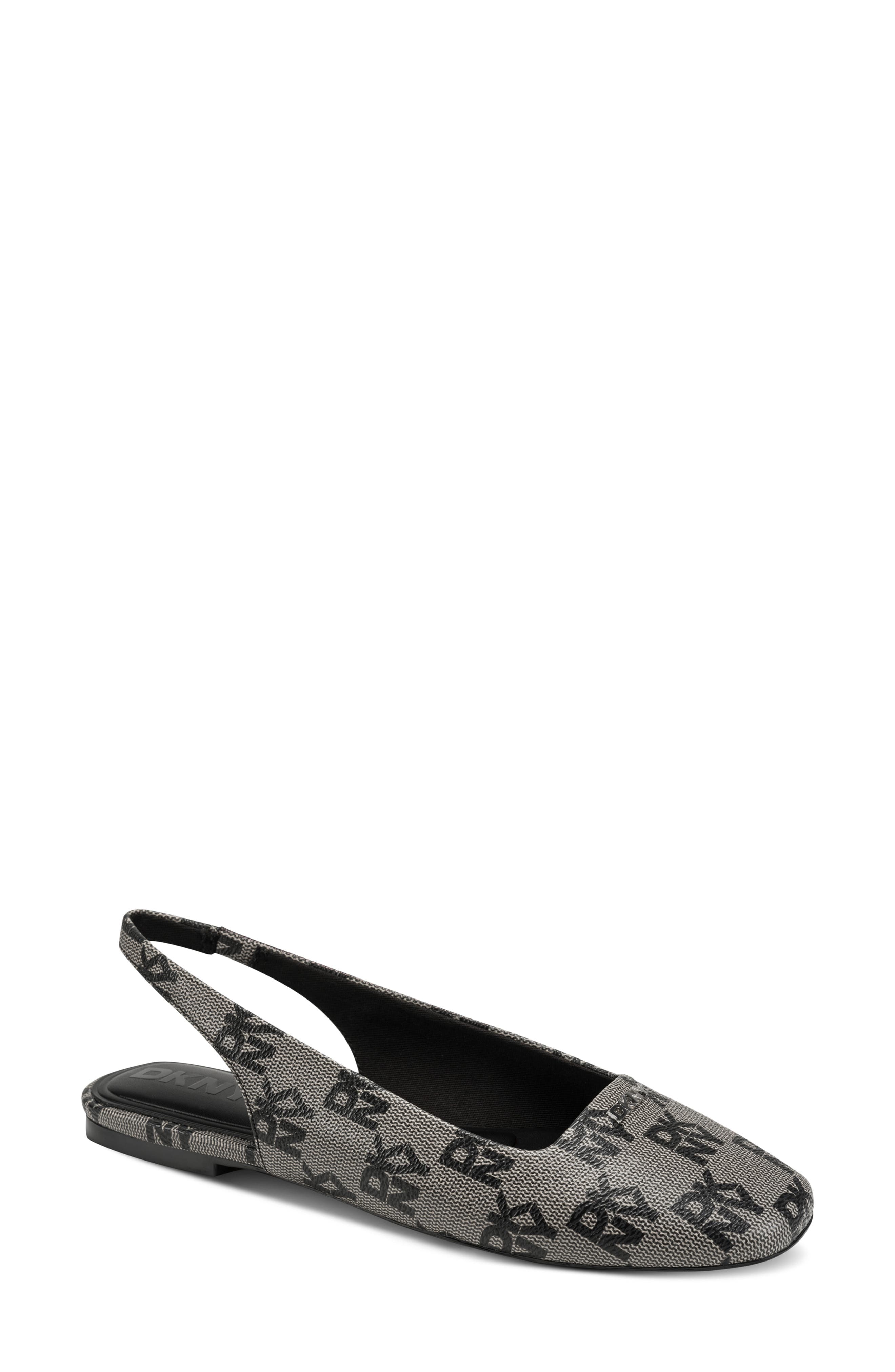 DKNY Darrow Slingback Flat, Main, color, Black/Black