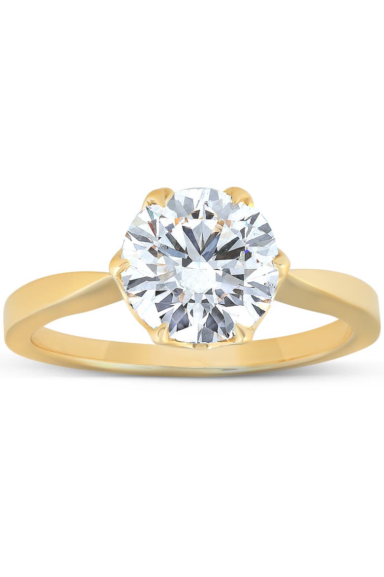 2 Ct Diamond Solitaire Engagement Ring 14k Gold Lab Grown, Main, color, 14k Yellow Gold