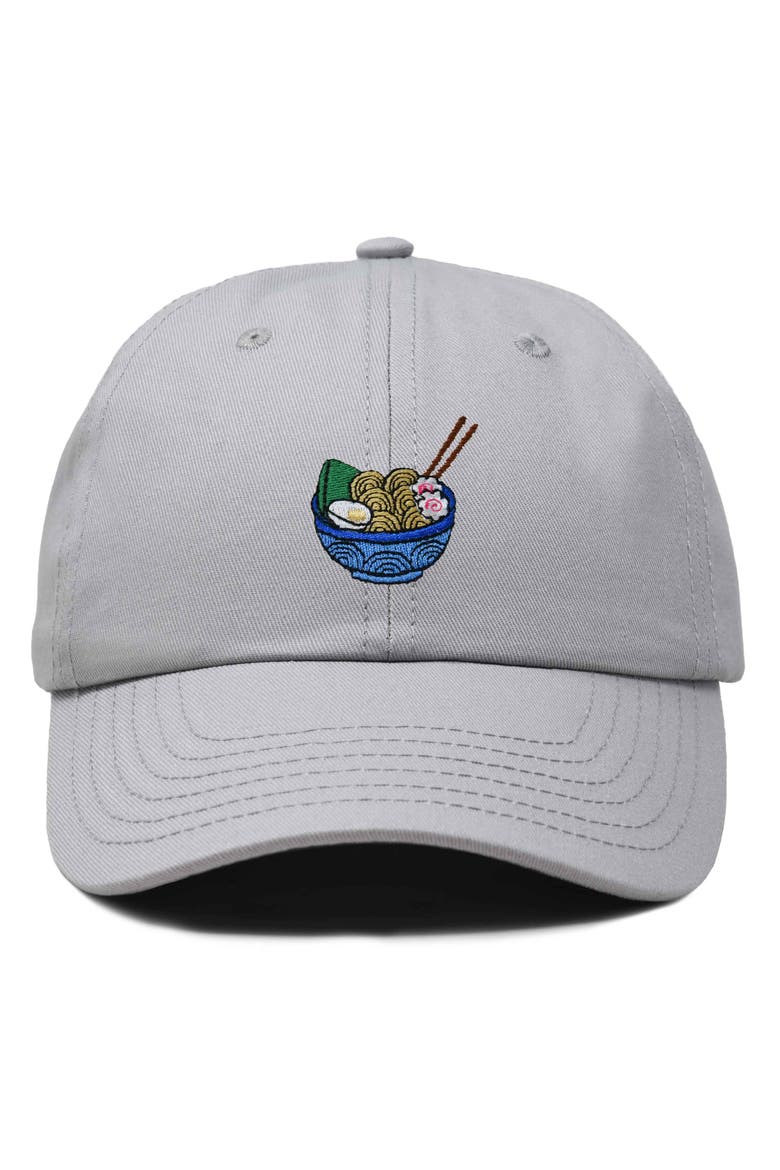 Noodles Embroidered Casual Cap, Main, color, Gray