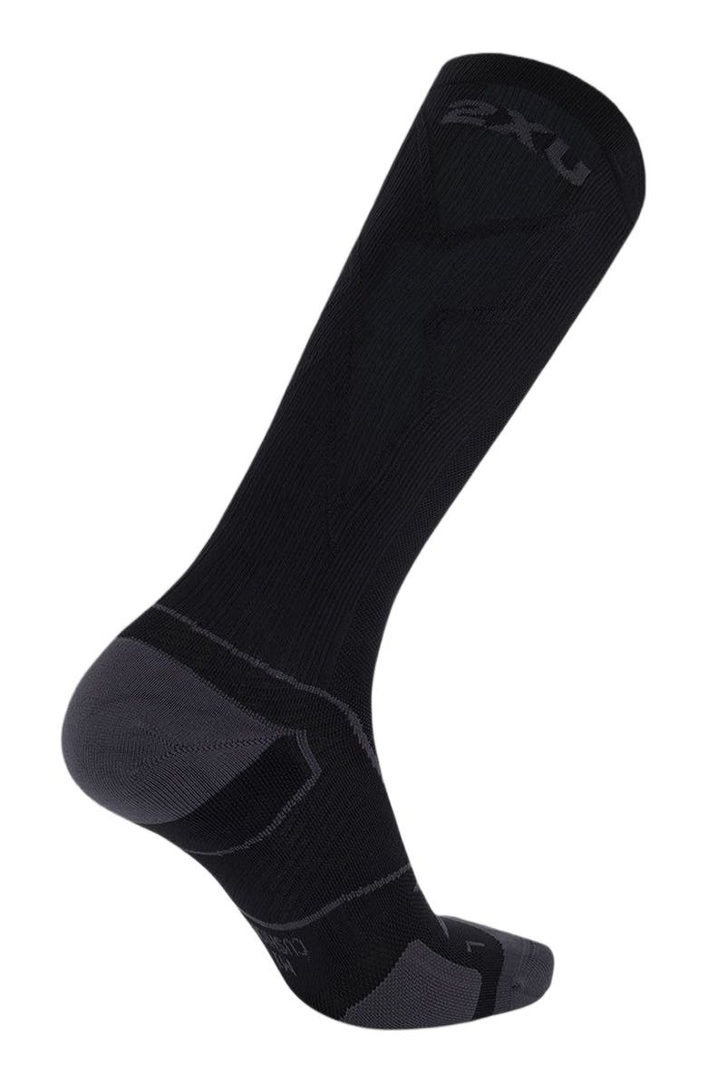 2XU Vectr Cushion Full Length Sock, Main, color, Black/Titanium