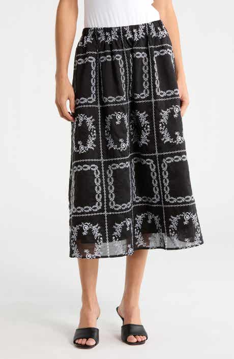 NSR Embroidered Midi Skirt