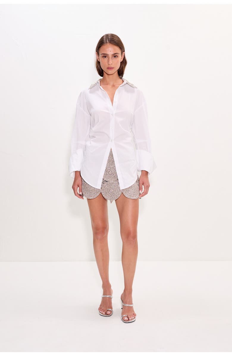 SIMONMILLER Loch Embellished Button Up, Main, color, Macadamia