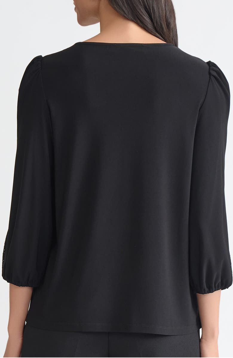 KASPER Lace Inset Blouson Sleeve Top, Alternate, color, 