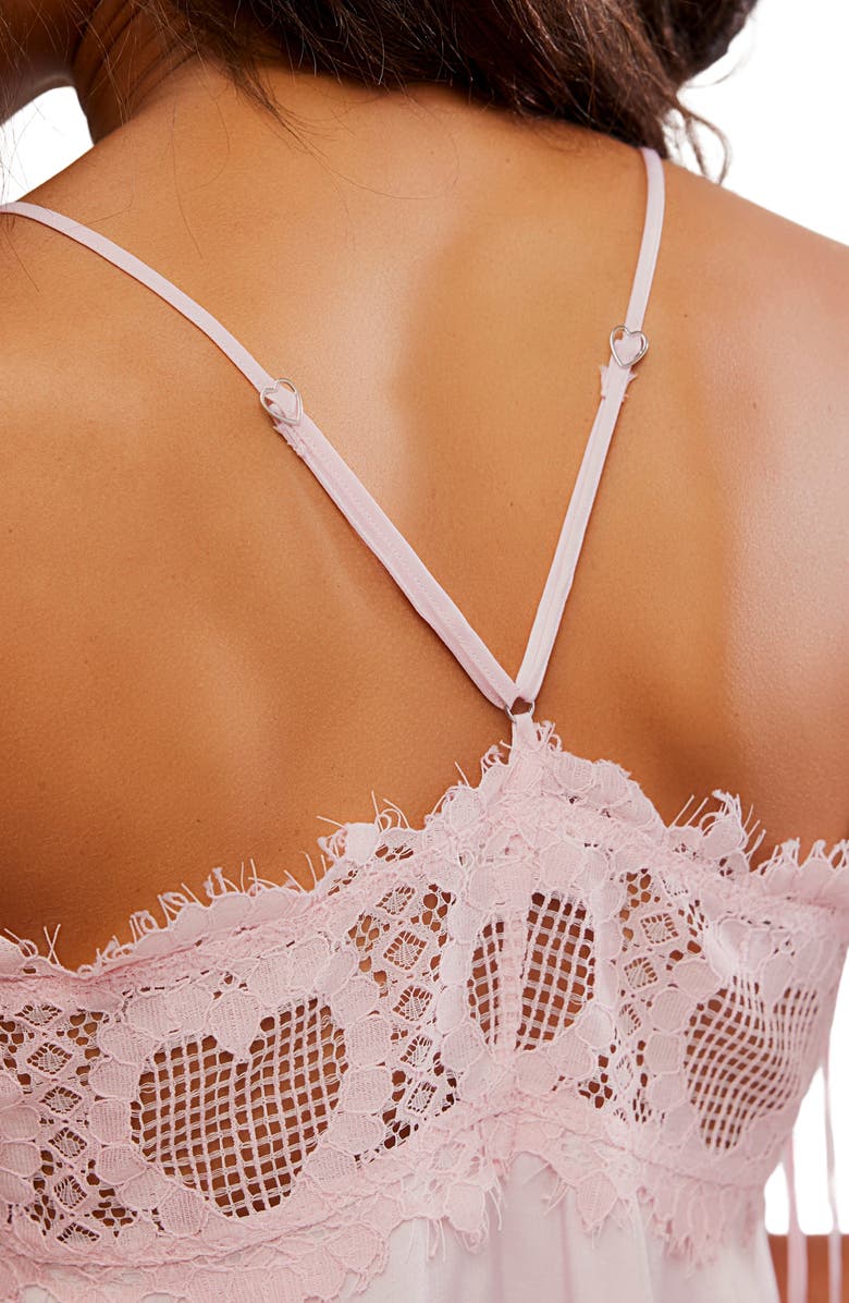 Free People Sweet Love Crop Pajama Camisole, Alternate, color, Pink Ribbons