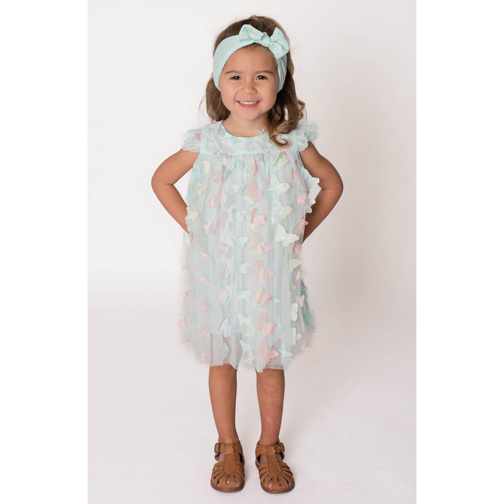 Popatu 3D Butterfly Fit & Flare Dress in Mint  product
