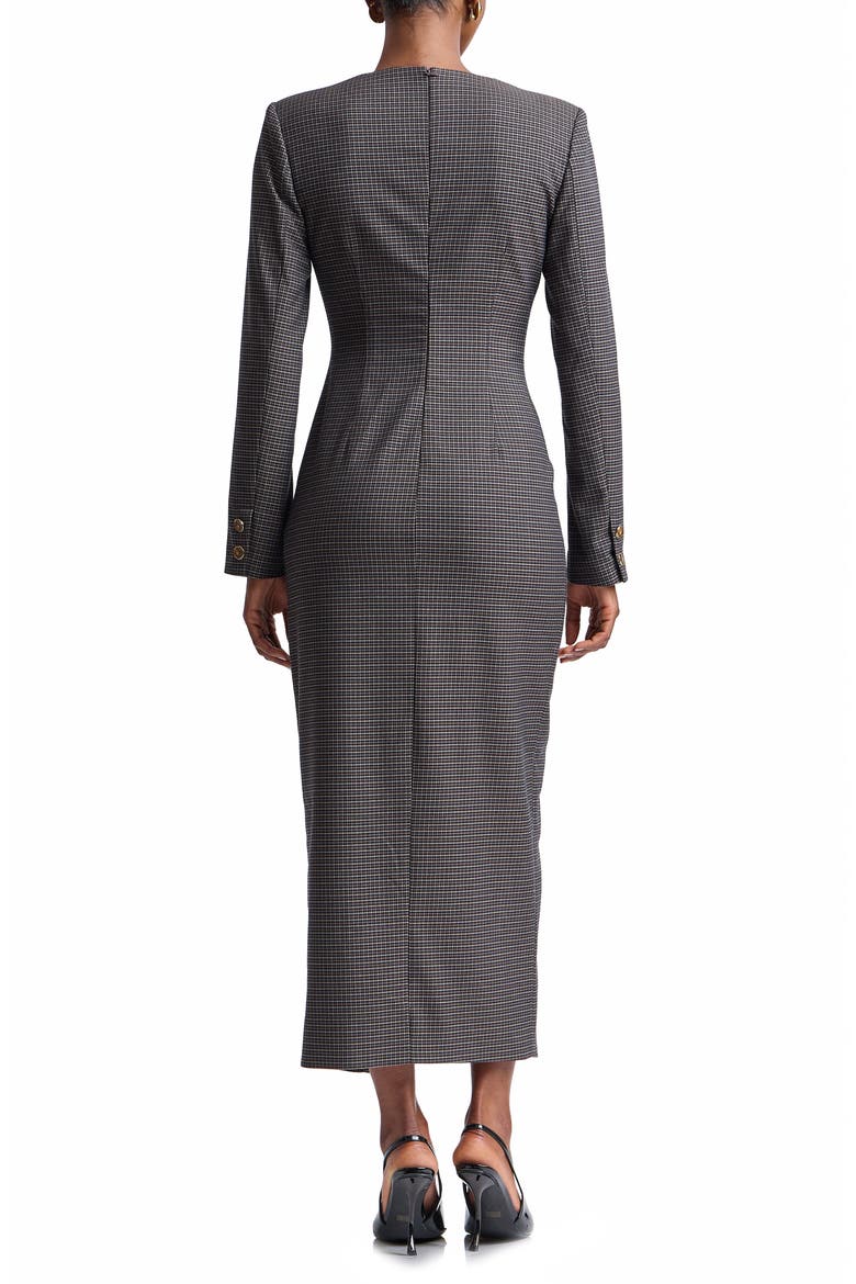 Double Breasted Long Sleeve Dress, Alternate, color, BROWN PLAID MULTI