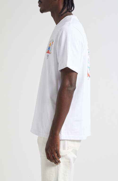 Casablanca T-shirt Girocollo Con Logo Sul Fronte In Cotone Bianca Uomo In White