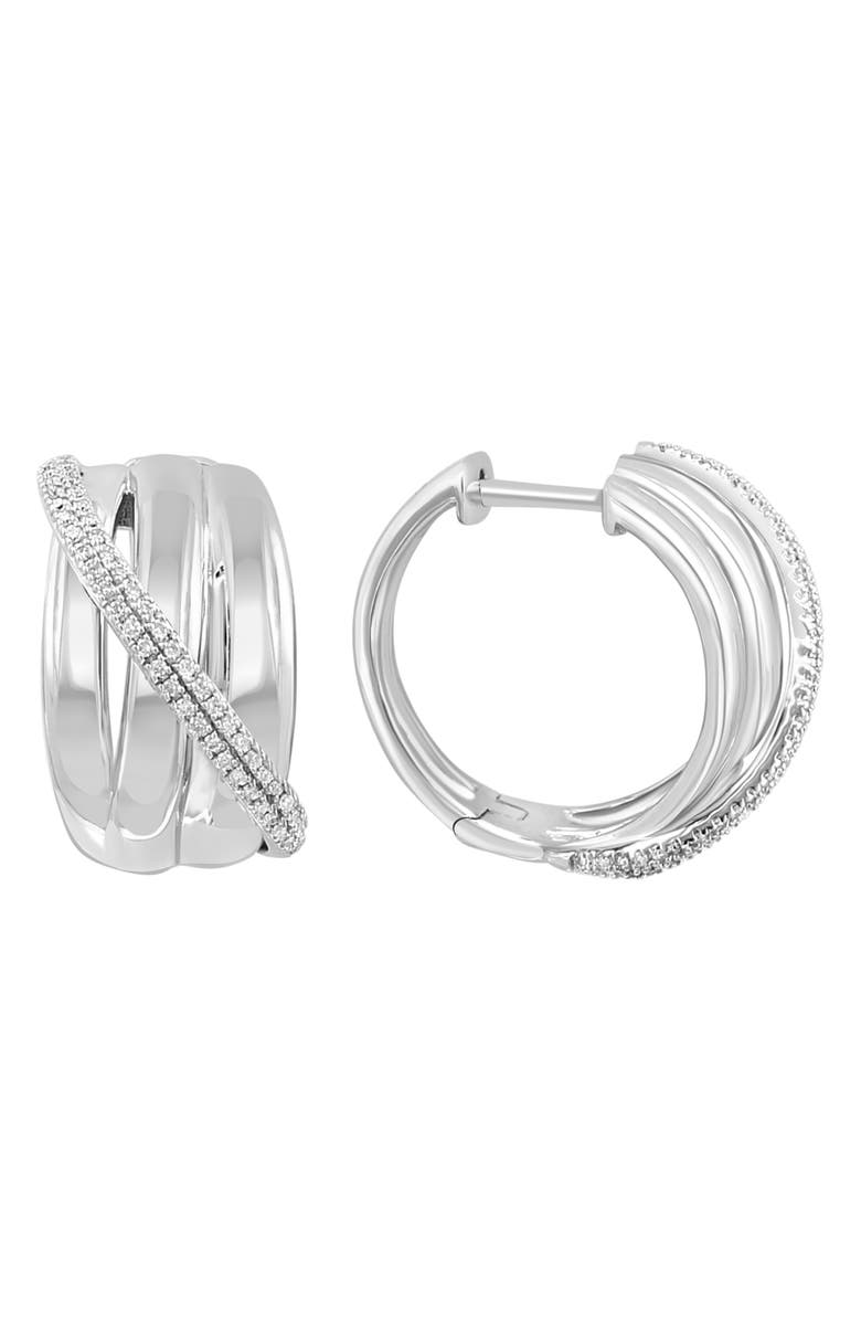 EFFY Diamond Hoop Earrings - 0.34ct., Alternate, color, Metallic Silver