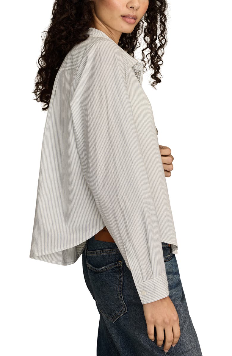 Lucky Brand Bejeweled Button-Up Shirt, Alternate, color, Blue Stripe