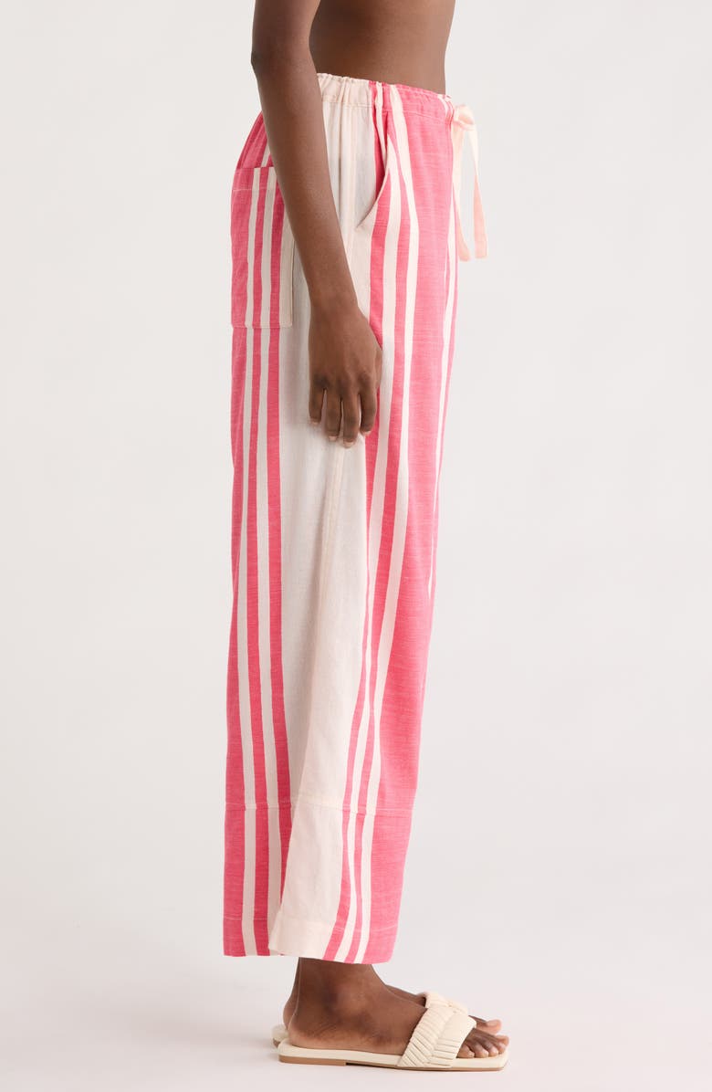 lemlem Desta Cotton Wide-Leg Cover-Up Pants, Alternate, color, Ayelu Fragaria