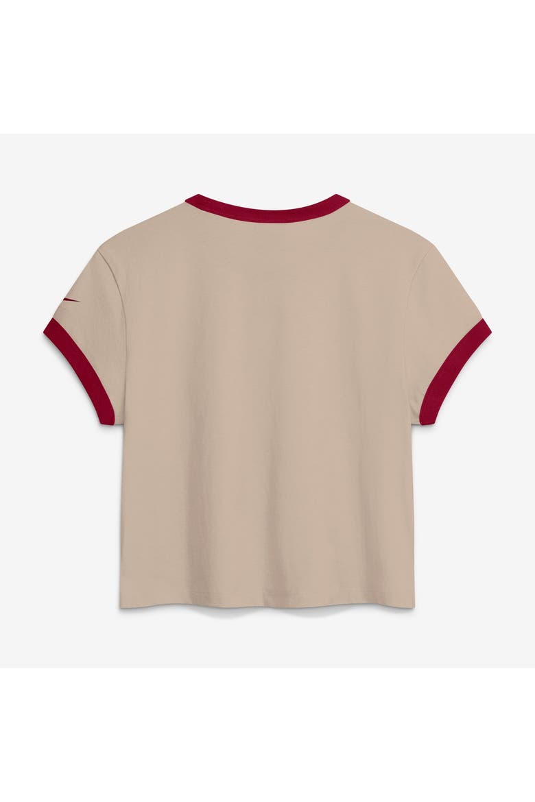 Women's Nike Cream Washington Commanders Rewind Ringer Mod Cropped T-Shirt, Alternate, color, Cream