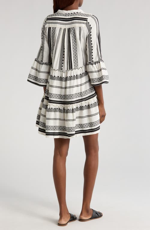 Elan Cotton Cover-up Babydoll Minidress In Multi