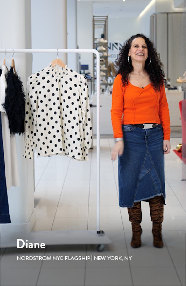 Polka Dot Balloon Sleeve Top, sales video thumbnail