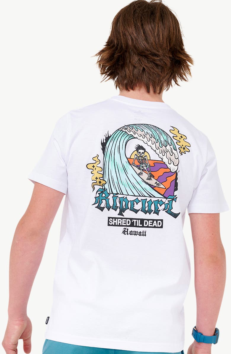 Rip Curl Kids' Shred 'Til Dead Graphic T-Shirt, Alternate, color, White