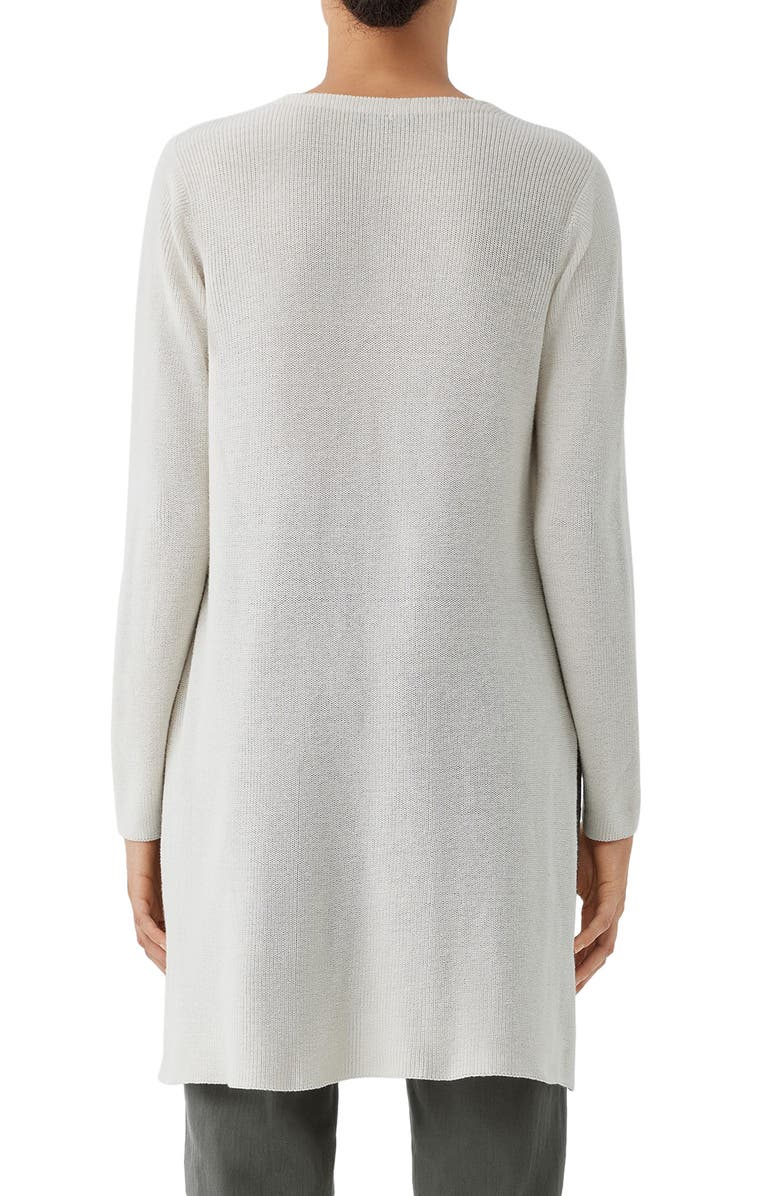 Eileen Fisher Organic Cotton V-Neck Tunic Sweater, Alternate, color, Bone