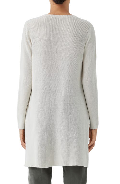 Eileen Fisher Organic Cotton V-neck Tunic Sweater In White