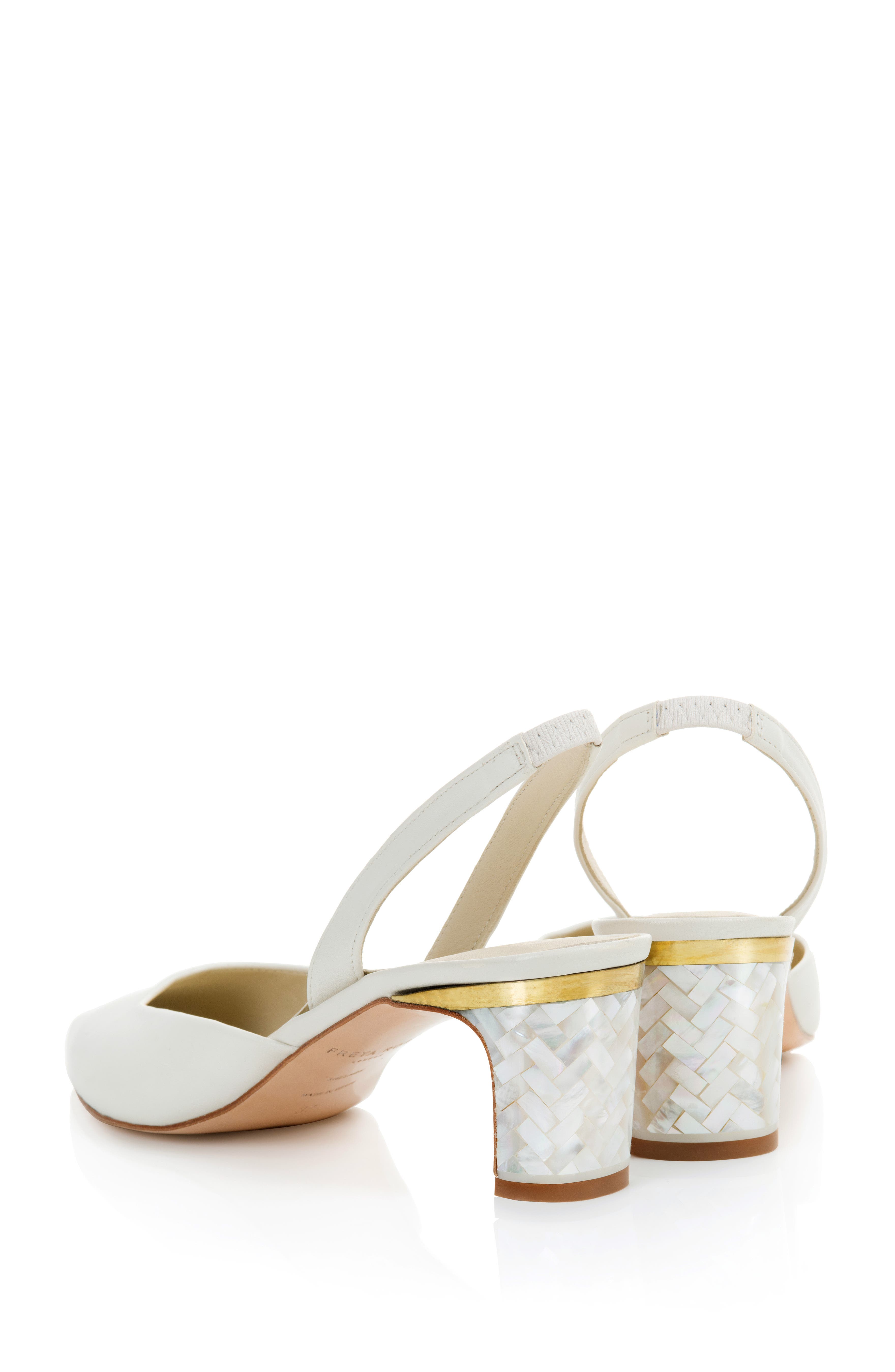 Freya Rose Delphine  Pointed Toe Pearl Heel Pump, Alternate, color, Ivory