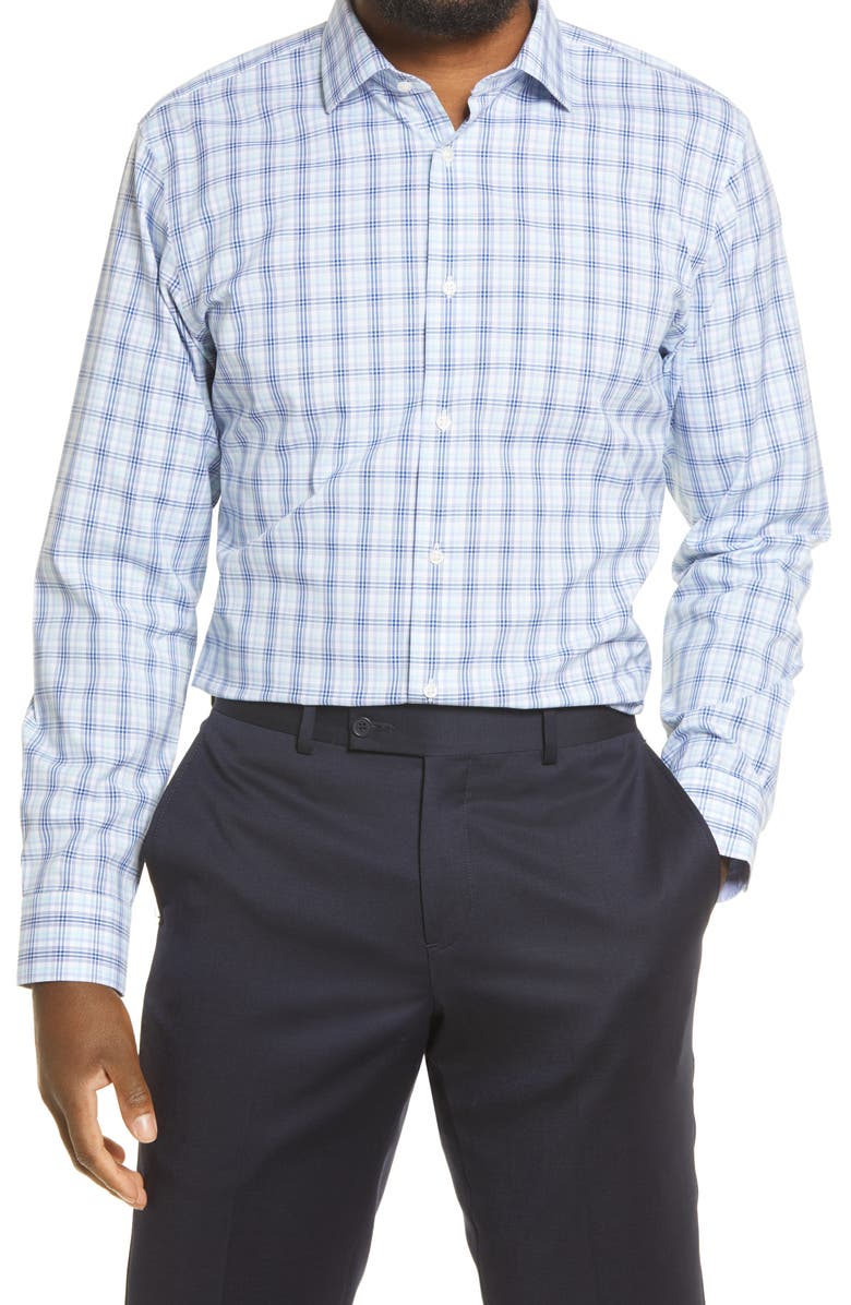 Nordstrom Trim Fit Non-Iron Check Dress Shirt, Main, color,