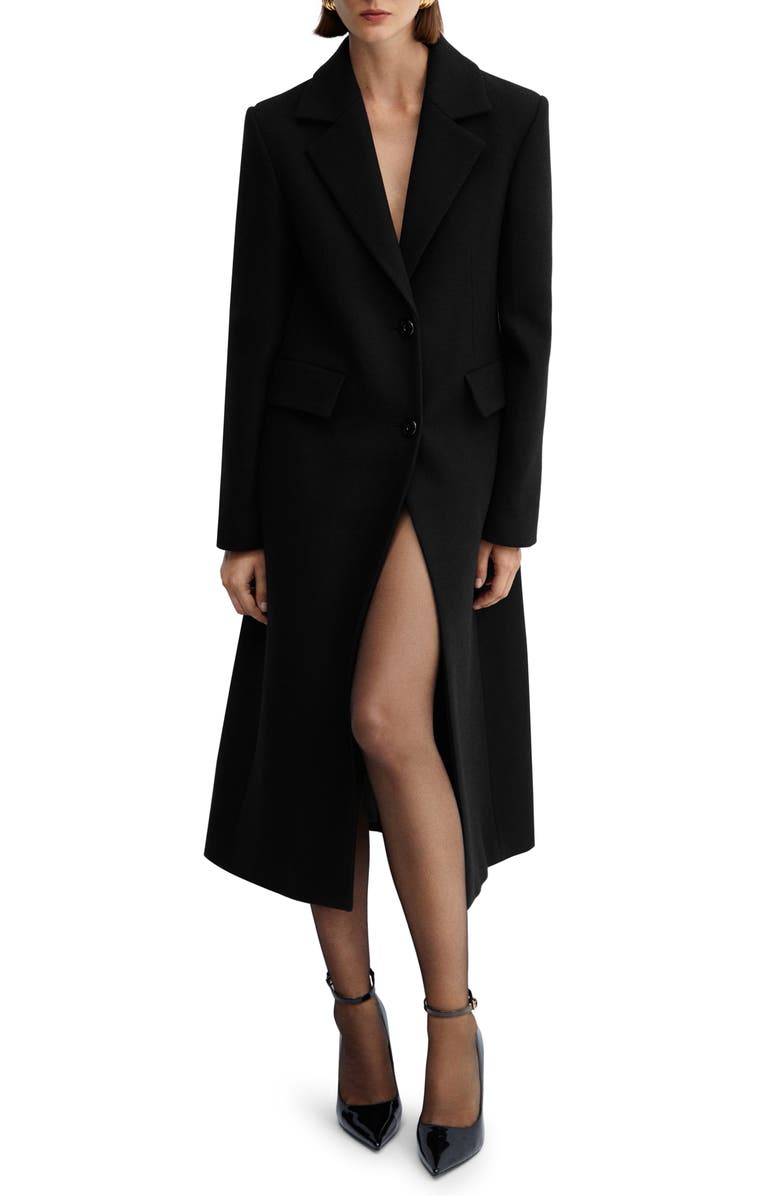 MANGO Structured Virgin Wool Blend Coat, Main, color, 