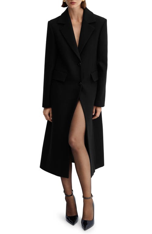 MANGO MANGO STRUCTURED VIRGIN WOOL BLEND COAT 