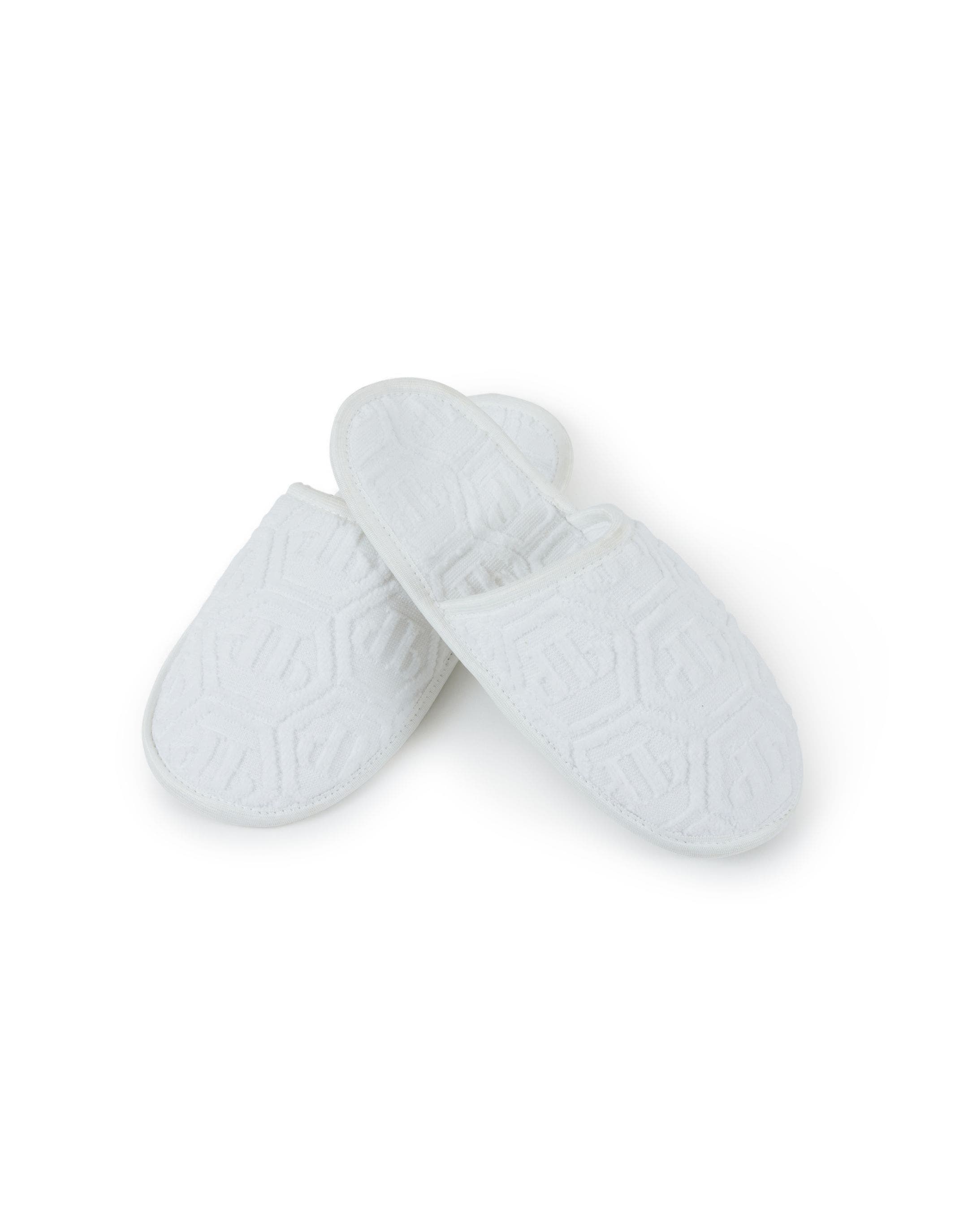 Flat Slippers Hexagon Unisex, Main, color, white