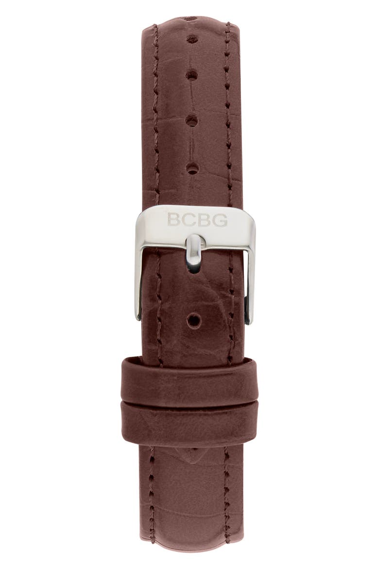Prism Faux Leather Strap Watch, 27mm, Alternate, color, BROWN