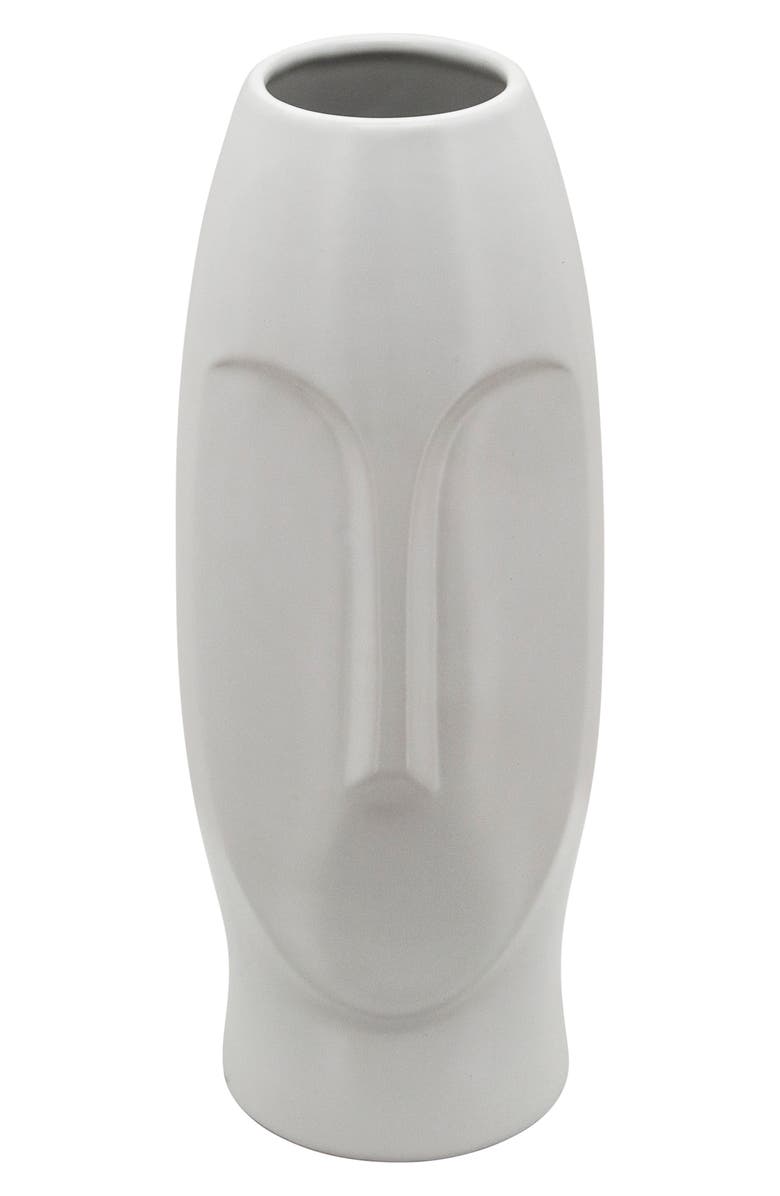 R16 HOME Face Ceramic Vase, Main, color, 