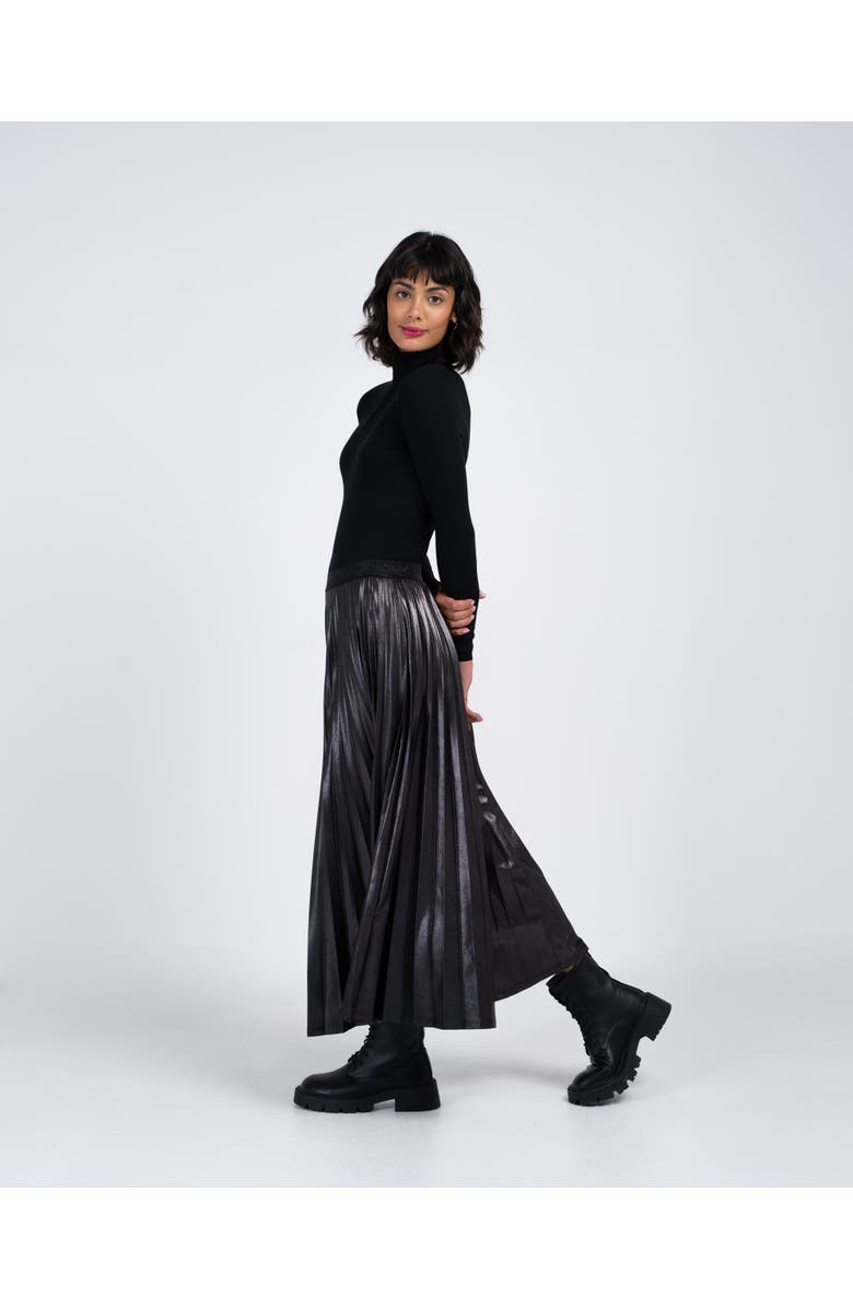 Kettlewell Metallic Full Pleated Skirt, Alternate, color, Charcoal Shimmer
