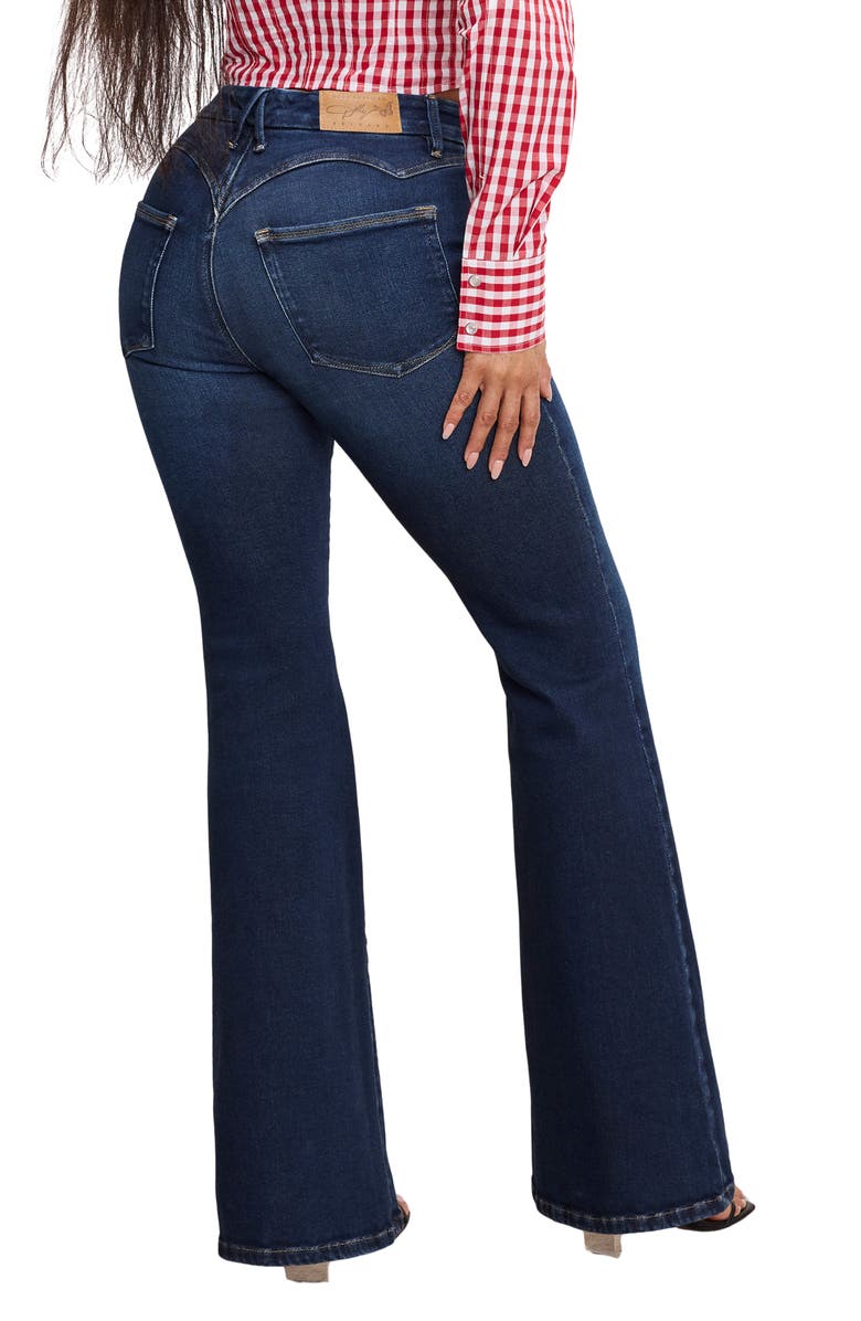 Good American Dolly Joleans Flare Jeans, Alternate, color, Indigo1020