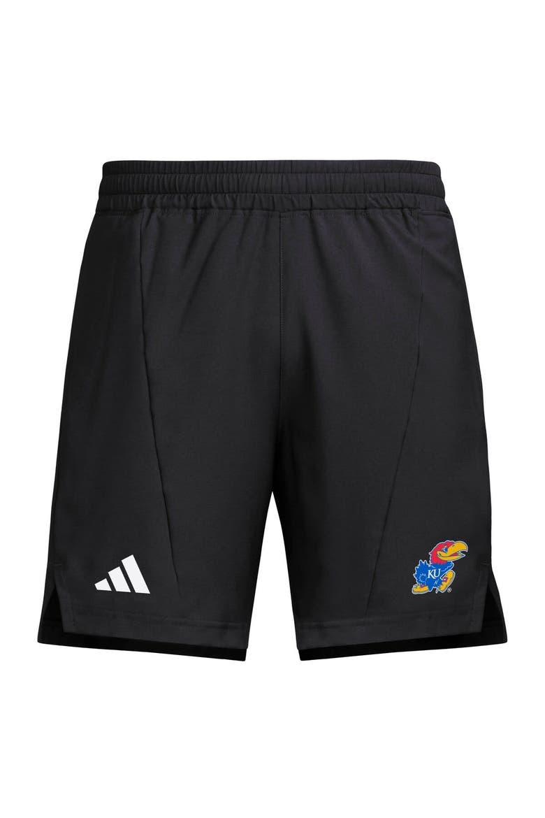 Men's adidas Black Kansas Jayhawks Program Woven Training Shorts, Alternate, color, Black
