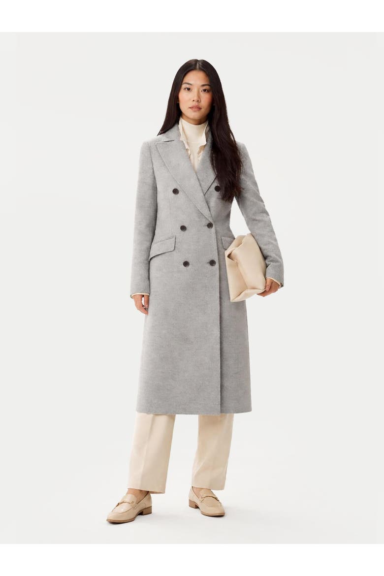 Cashmere Peak Lapel Long Coat, Alternate, color, vapor blue