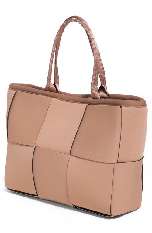 Pop Ups Brand Water Resistant Woven Neoprene Mini Tote Bag In Brown