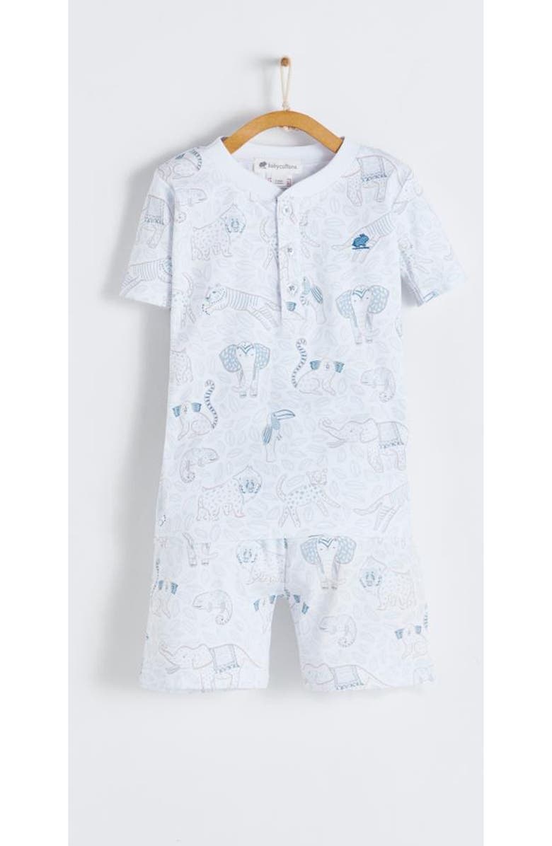 Babycottons Premium Peruvian Pima Cotton Manji Short Tee & Short Pajama Set for Little Kid, Main, color, Full Print