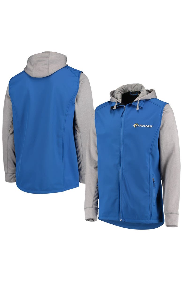 DUNBROOKE Men's Dunbrooke Royal/Gray Los Angeles Rams Big & Tall Alpha Full-Zip Hoodie Jacket, Main, color, Royal