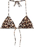 MANGO Leopard Print Triangle Bikini Top