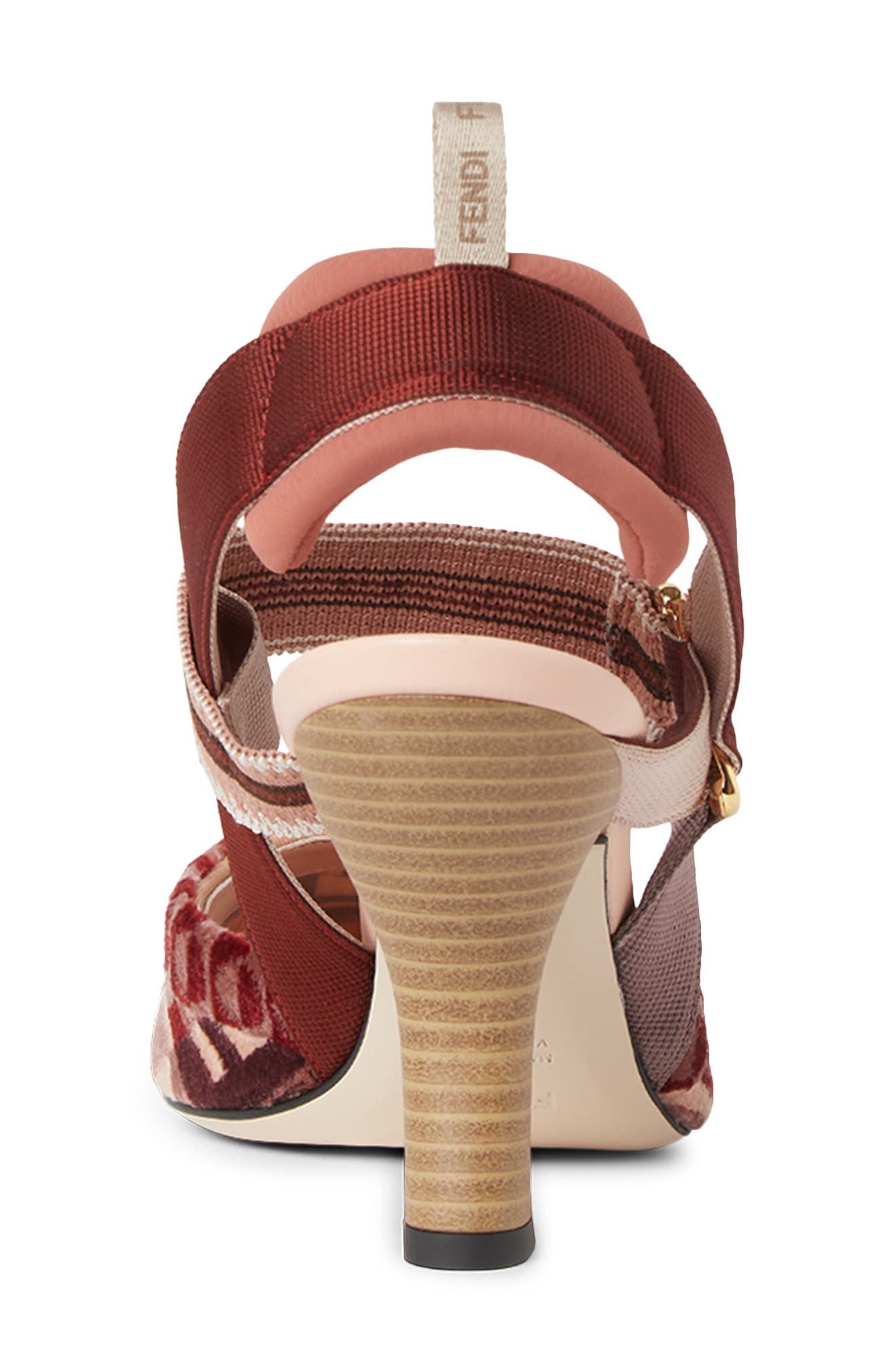 Fendi Colibri Pointed Toe Slingback Pump, Alternate, color, Beige/ Rose/ Brown