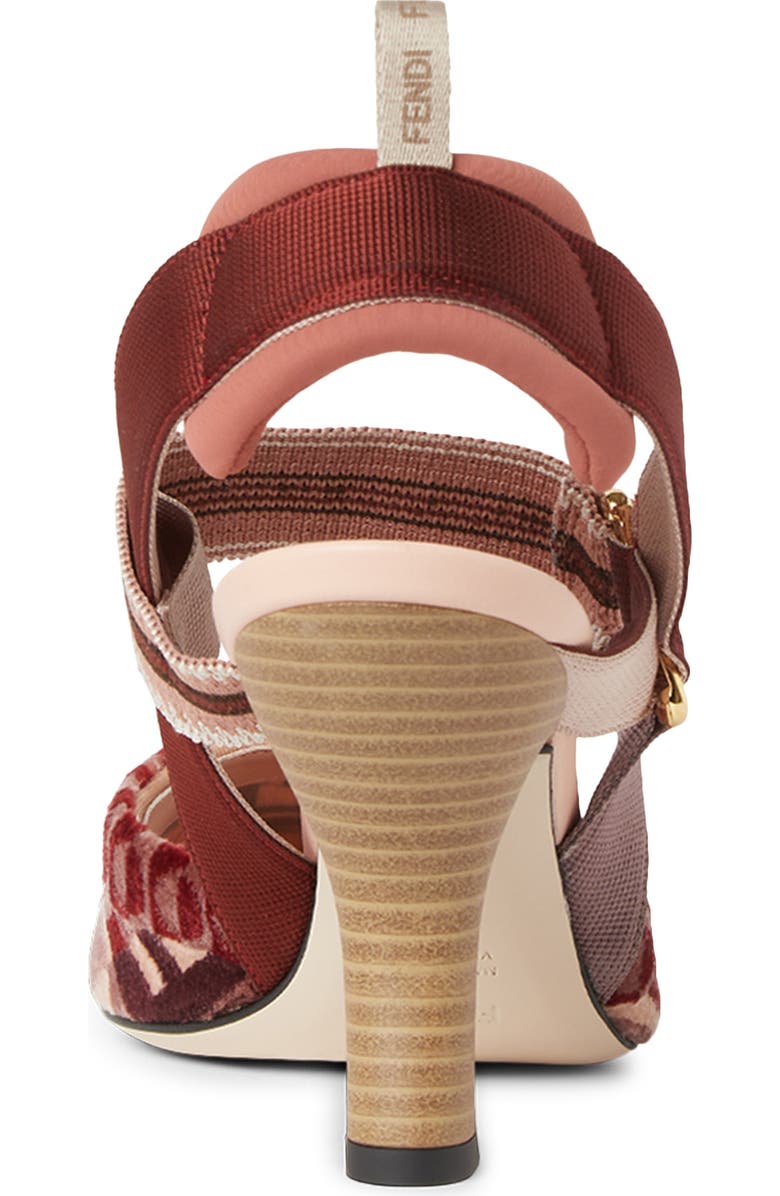 Fendi Colibri Pointed Toe Slingback Pump, Alternate, color, Beige/ Rose/ Brown