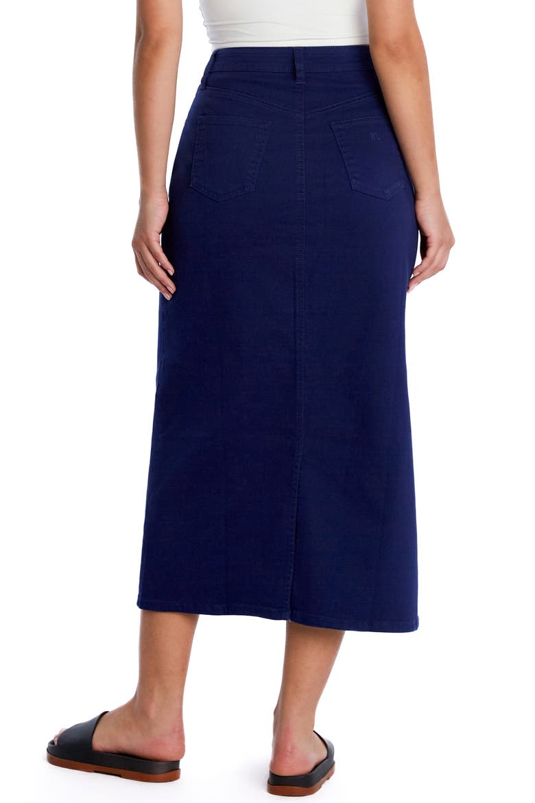 Lilou Denim Midi Skirt, Alternate, color, CASTLE BLUE