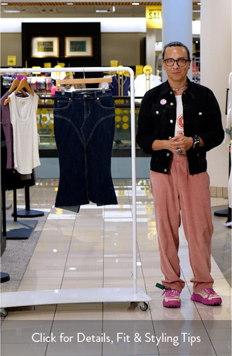 Erin Raw Fishtail Hem Denim Skirt, sales video thumbnail