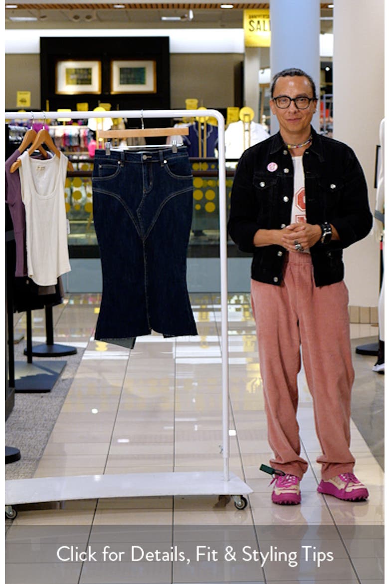 Erin Raw Fishtail Hem Denim Skirt video