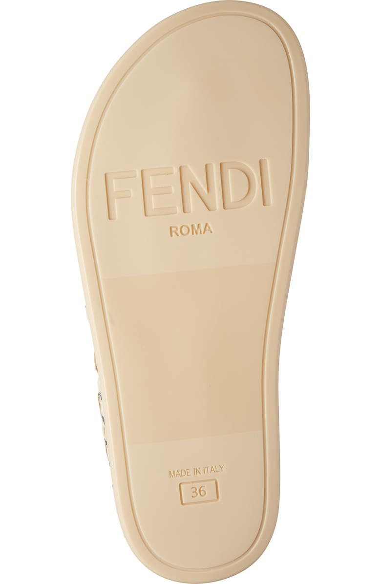 Fendi FF Logo Woven Slide Sandal, Alternate, color,