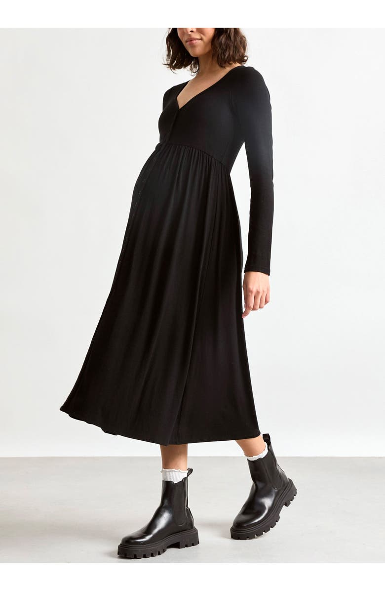 HATCH The Softest Rib Nursing Dress, Alternate, color, Black