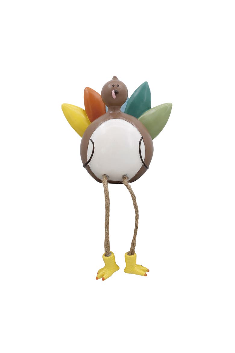 Resin Turkey Shelf Sitter Decorative Figurine for Fall Harvest Multicolor Indoor Tabletop Decoration, Main, color, Brown
