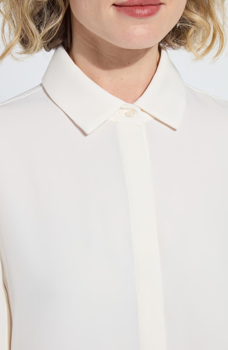 Lysse Ivette Pleated Balloon Sleeve Button-Up Shirt, Alternate, color, Natural Pearl