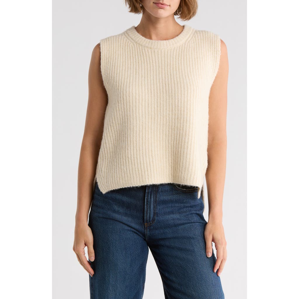 French Connection Chunky Cable Knit Sweater Vest In Neutral