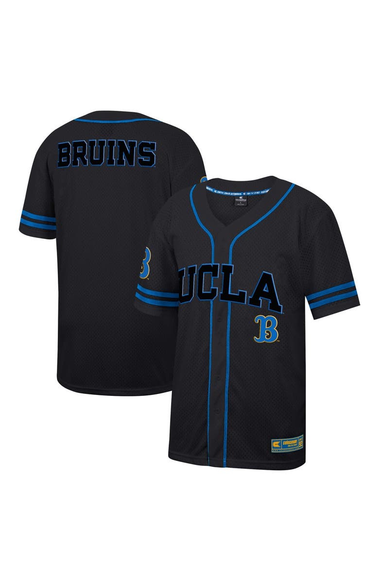 COLOSSEUM Men's Colosseum Black UCLA Bruins Free Spirited Mesh Button-Up Baseball Jersey, Alternate, color, 