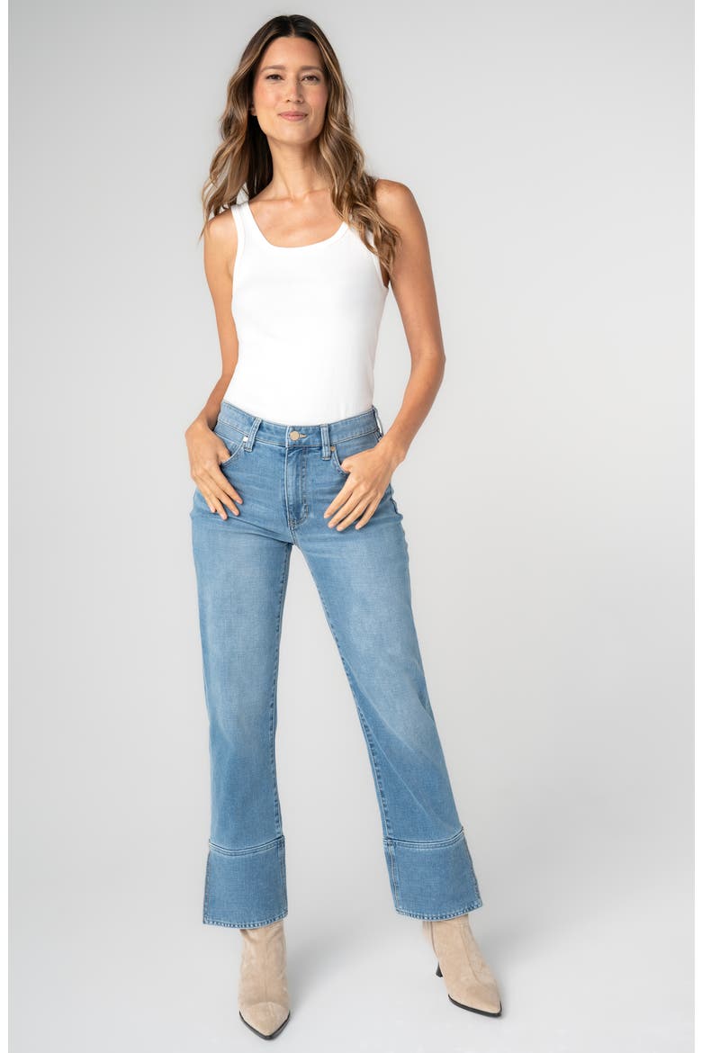 Kennedy Straight Leg Slit Cuff Jeans, Alternate, color, COWBOY SKY