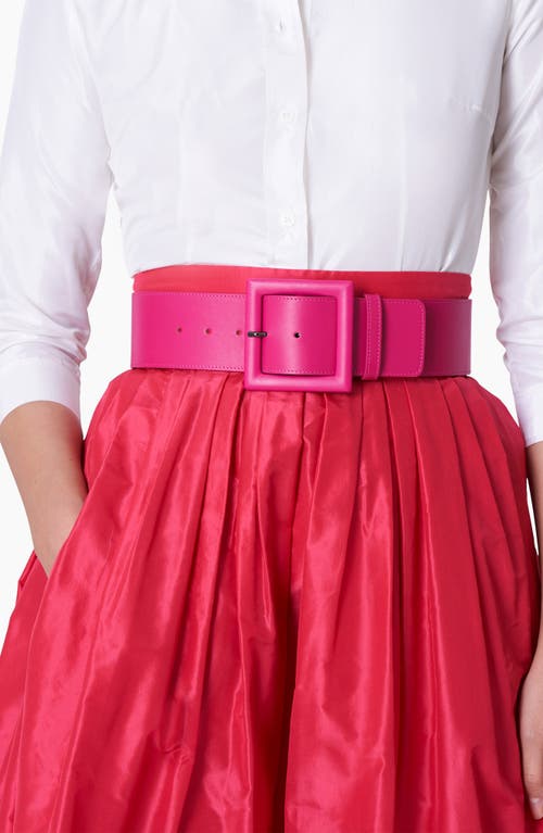 Carolina Herrera Square-buckle Wide Leather Belt In Blue